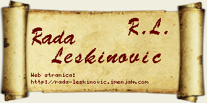 Rada Leškinović vizit kartica